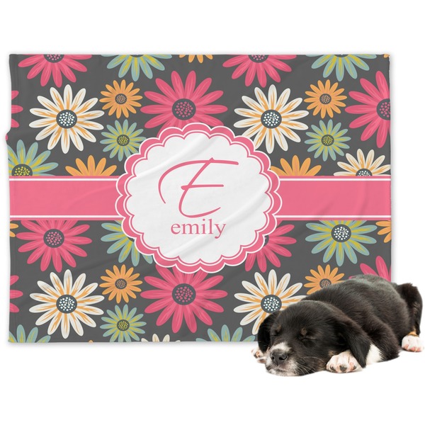 Custom Daisies Dog Blanket - Large (Personalized)