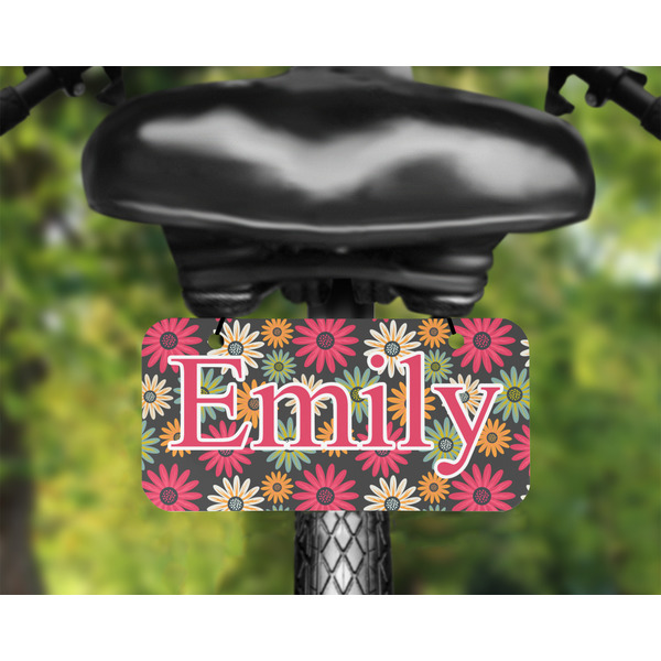 Daisies Mini License Plate on Bicycle - LIFESTYLE Two holes