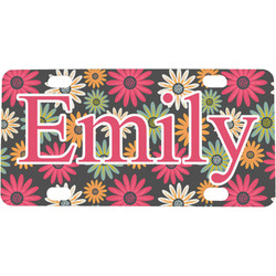 Daisies Mini / Bicycle License Plate (4 Holes) (Personalized)