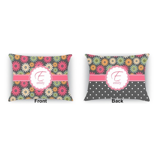 Daisies  Outdoor Rectangular Throw Pillow (Front and Back)