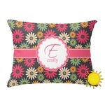 Daisies Outdoor Throw Pillow (Rectangular) (Personalized)