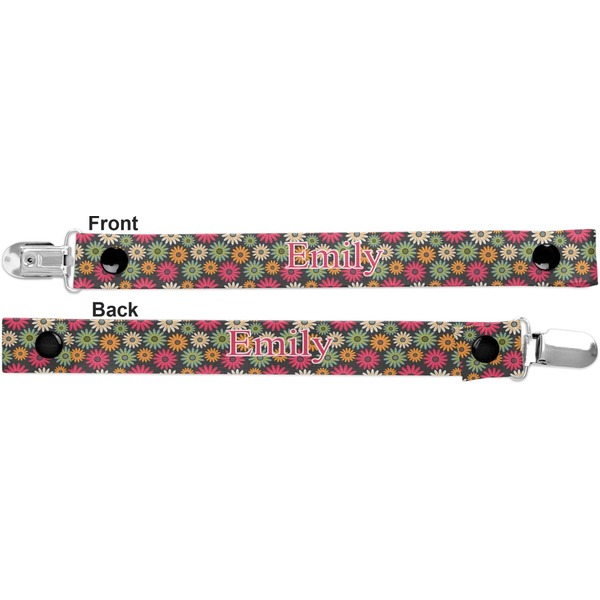 Daisies Pacifier Clip - Front and Back