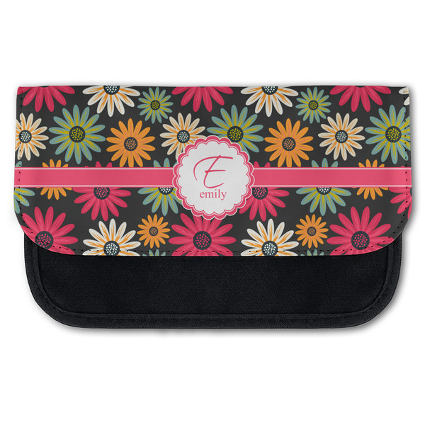 Custom Daisies Canvas Pencil Case w/ Name and Initial