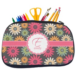 Daisies Neoprene Pencil Case - Medium w/ Name and Initial