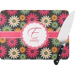 Daisies Rectangular Glass Cutting Board (Personalized)