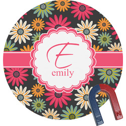 Daisies Round Fridge Magnet (Personalized)