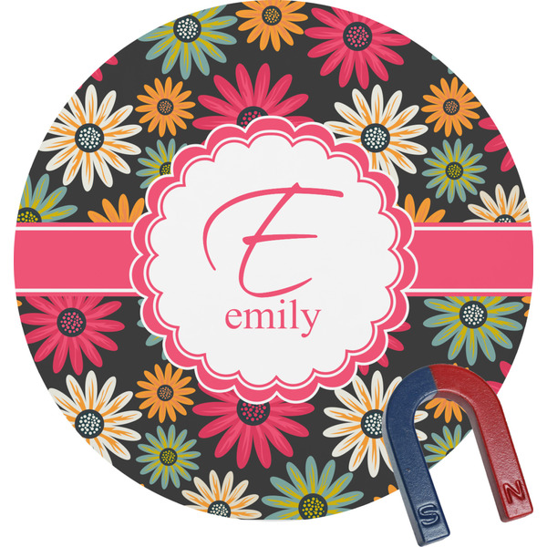 Custom Daisies Round Fridge Magnet (Personalized)