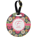 Daisies Plastic Luggage Tag - Round (Personalized)