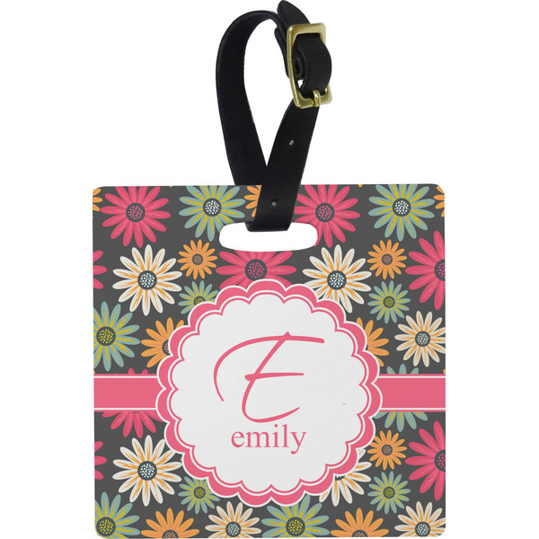 Daisies Personalized Square Luggage Tag