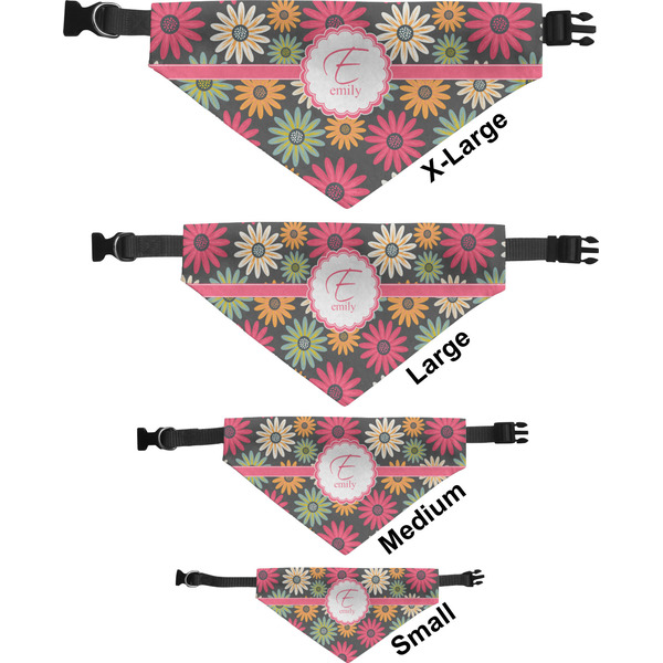 Daisies Pet Bandana Sizes
