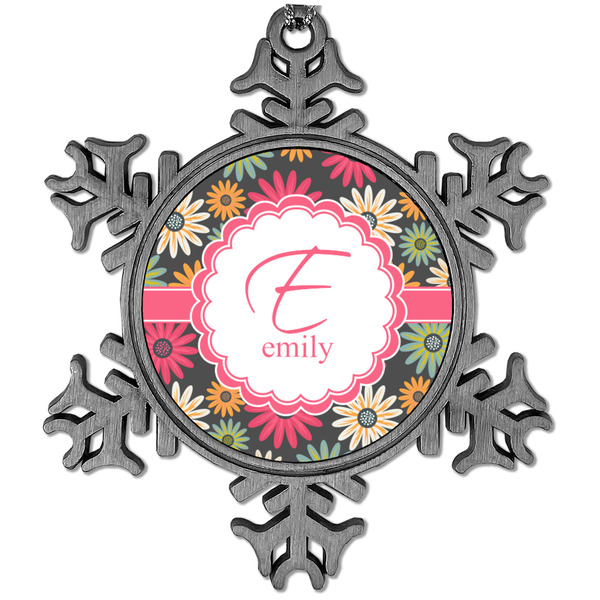 Custom Daisies Vintage Snowflake Ornament (Personalized)