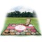 Daisies Picnic Blanket - with Basket Hat and Book - in Use