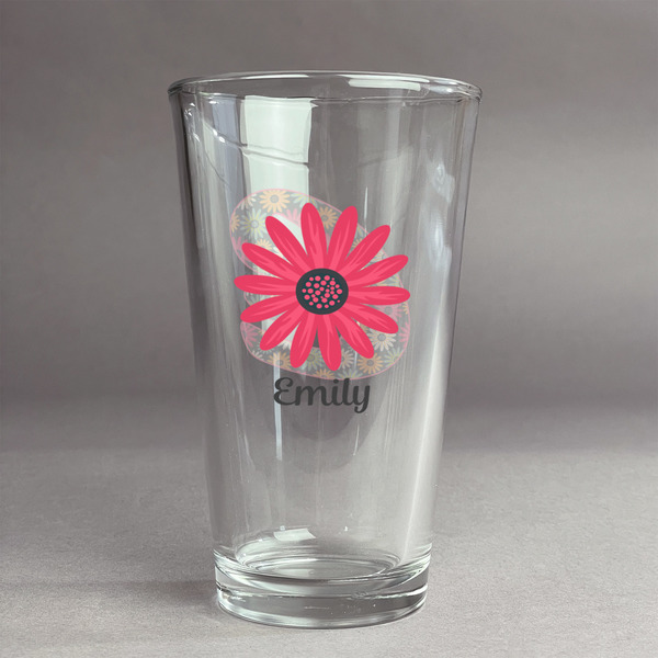 Custom Daisies Pint Glass - Full Color Logo (Personalized)