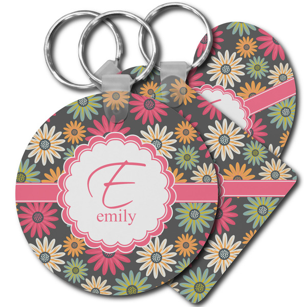 Custom Daisies Plastic Keychain (Personalized)