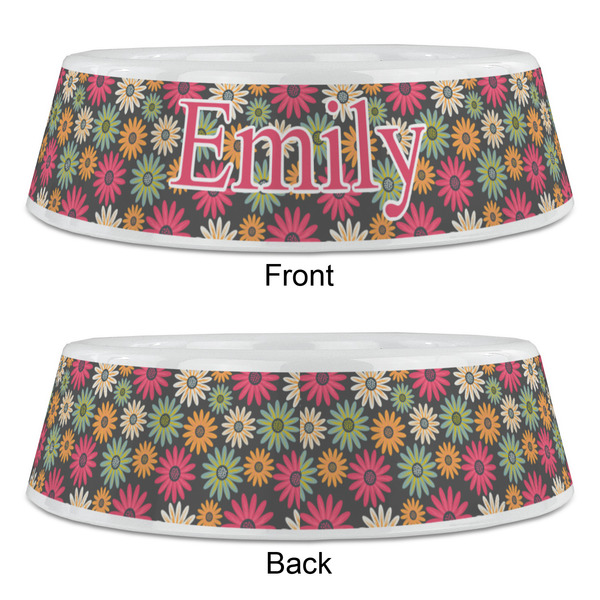 Daisies Plastic Pet Bowls - Large - APPROVAL