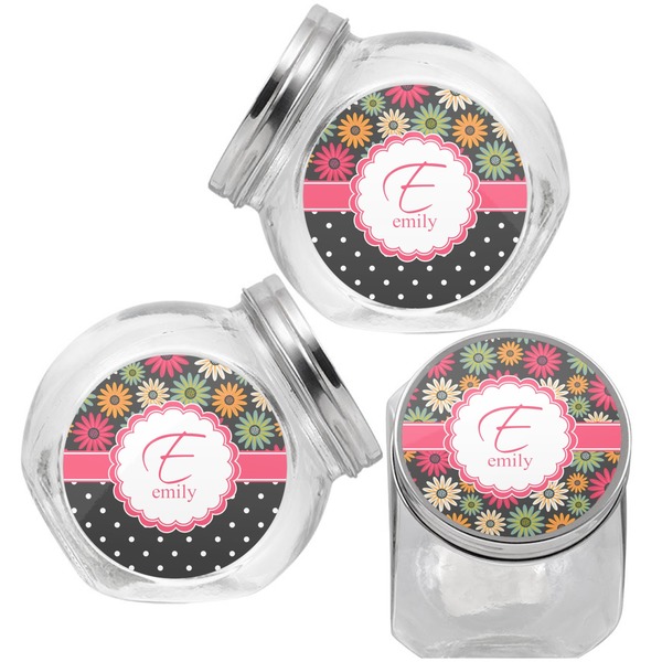 Daisies Puppy Treat Jar - Top Left Right