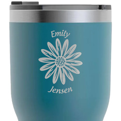 Daisies RTIC Tumbler - Dark Teal - Laser Engraved - Double-Sided (Personalized)