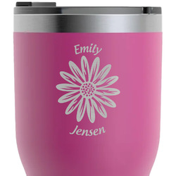 Daisies RTIC Tumbler - Magenta - Laser Engraved - Double-Sided (Personalized)