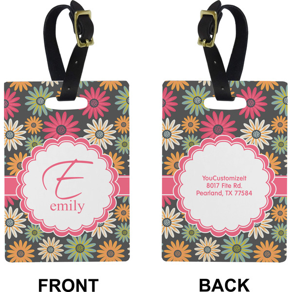 Daisies Rectangle Luggage Tag (Front + Back)
