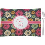 Daisies Rectangular Glass Appetizer / Dessert Plate - Single or Set (Personalized)