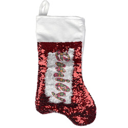 Daisies Reversible Sequin Stocking - Red (Personalized)