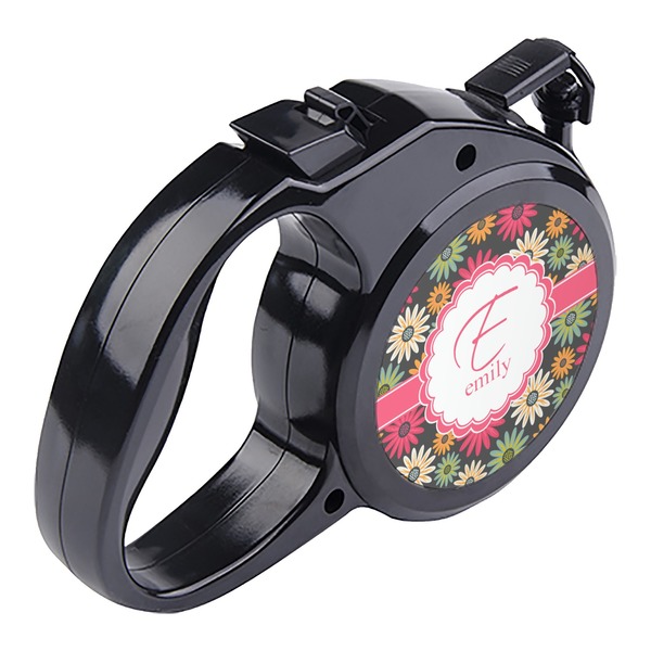 Daisies Retractable Dog Leash - Angle