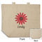 Daisies Reusable Cotton Grocery Bag - Front & Back View