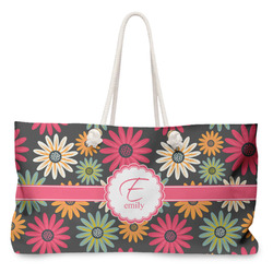 Daisies Large Tote Bag with Rope Handles (Personalized)