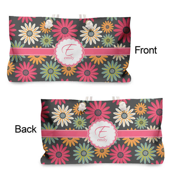 Daisies Large Rope Tote - From & Back View