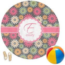 Daisies Round Beach Towel (Personalized)