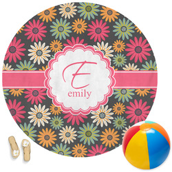 Daisies Round Beach Towel (Personalized)