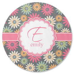 Daisies Round Rubber Backed Coaster (Personalized)