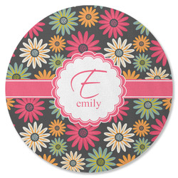 Daisies Round Rubber Backed Coaster (Personalized)