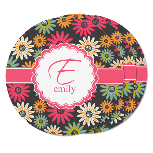 Daisies Round Fridge Magnet - THREE