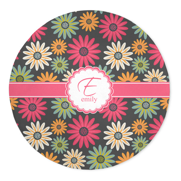 Custom Daisies 5' Round Indoor Area Rug (Personalized)