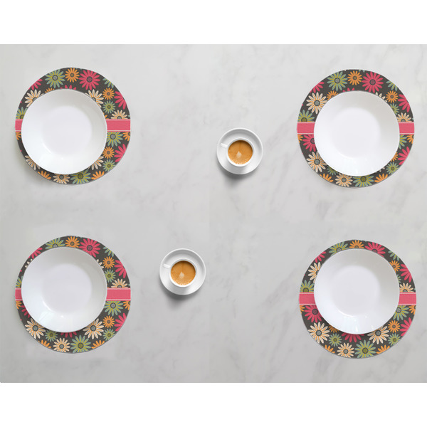Daisies Round Linen Placemats - LIFESTYLE (set of 4)