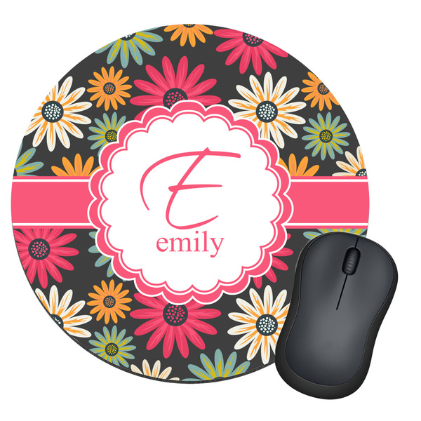 Custom Daisies Round Mouse Pad (Personalized)
