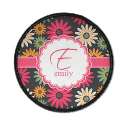 Daisies Iron On Round Patch w/ Name and Initial