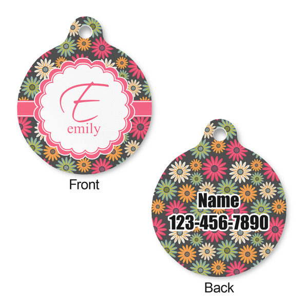 Daisies Round Pet ID Tag - Large - Approval