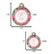 Daisies Round Pet ID Tag - Large - Comparison Scale