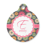 Daisies Round Pet ID Tag - Small (Personalized)