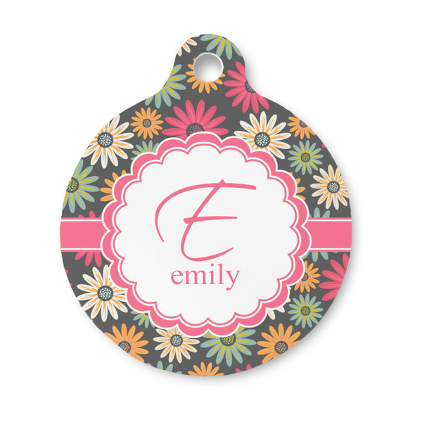 Custom Daisies Round Pet ID Tag - Small (Personalized)
