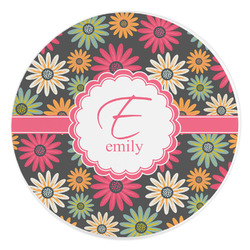 Daisies Round Stone Trivet (Personalized)