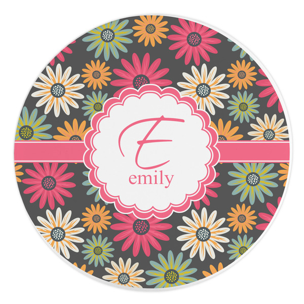 Custom Daisies Round Stone Trivet (Personalized)