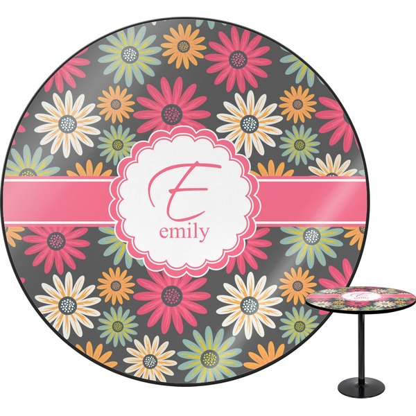 Custom Daisies Round Table - 24" (Personalized)