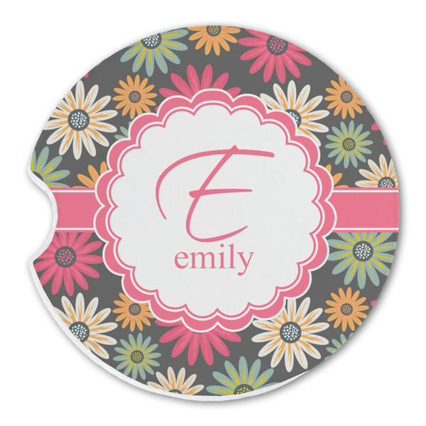 Daisies Sandstone Car Coaster - Single