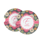Daisies Sandstone Car Coasters (Personalized)
