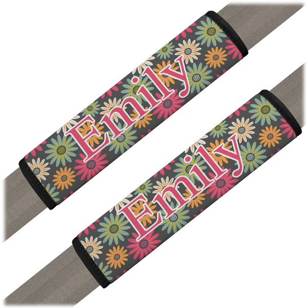 Custom Daisies Seat Belt Covers (Set of 2) (Personalized)