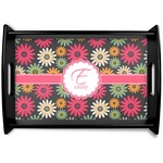 Daisies Black Wooden Tray - Small (Personalized)
