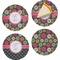 Daisies Set of 4 Glass Appetizer / Dessert Plate 8" (Personalized)